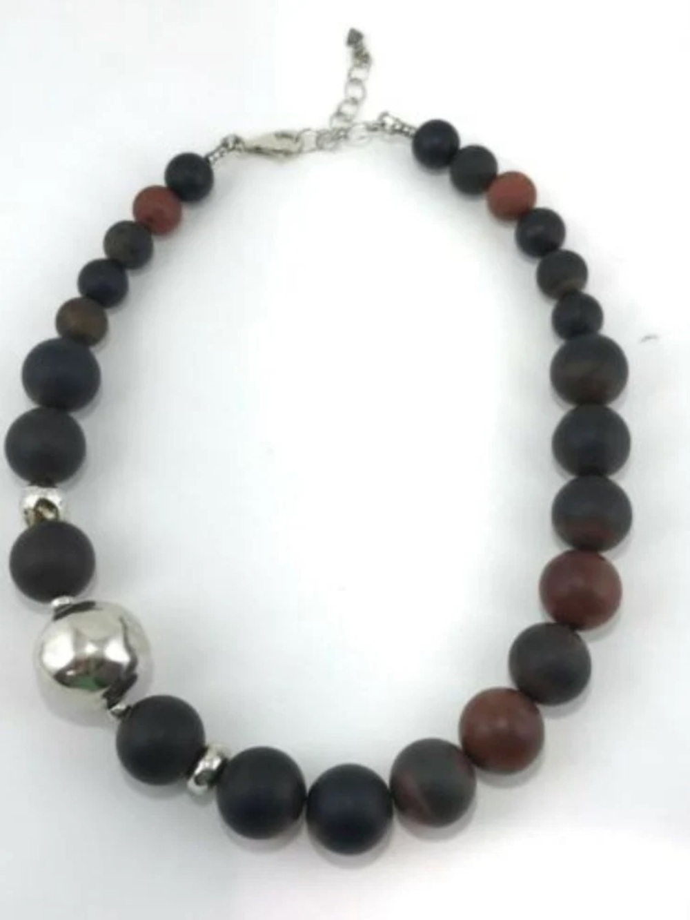 Silpada Sterling Silver and Red Agate Beaded Necklace